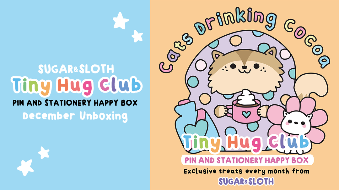 December Tiny Hug Club Subscription Box Unboxing - Cats Drinking Cocoa