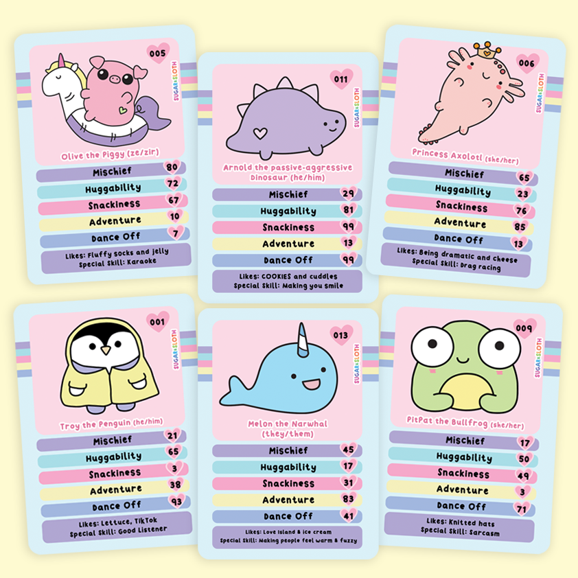 Chonky Cheerleader Collectable Character Cards