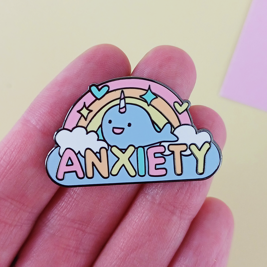 Anxiety Narwhal Enamel Pin