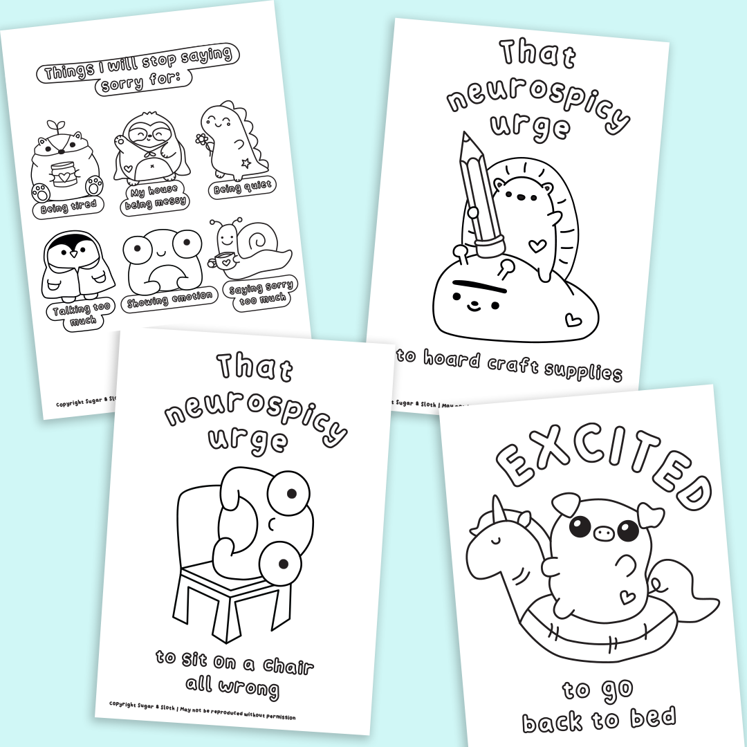 *Digital Download* My Super Cute Neurospicy Colouring Book