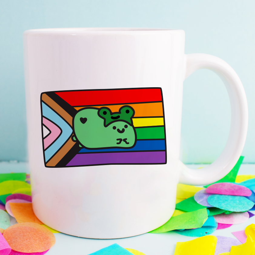 Rainbow Pride Flag Froggy Ceramic Mug