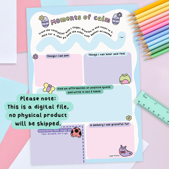 Digital Download: Moments of Calm Worksheet