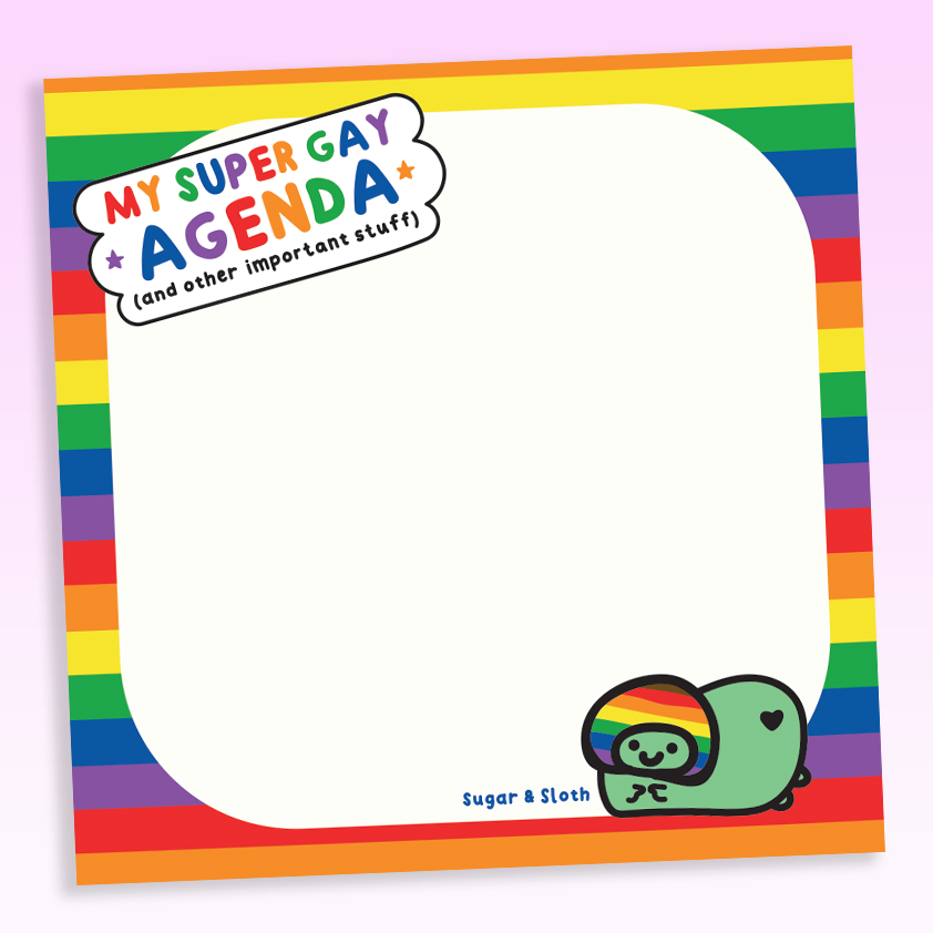 My Gay Agenda Rainbow Pride Froggie Sticky Notes