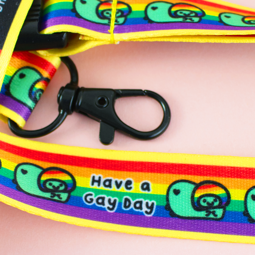 Have a Gay Day Rainbow Pride Froggo Lanyard