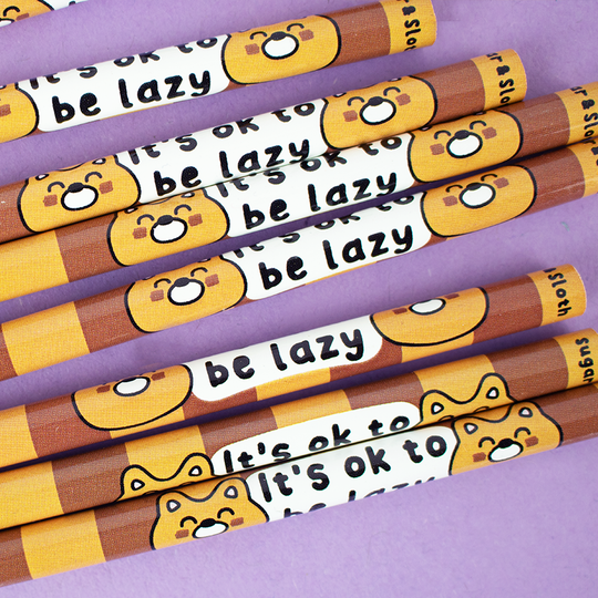 Set of 3 - It's Ok To Be Lazy - Red Panda Pencil