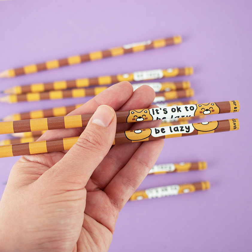 Set of 3 - It's Ok To Be Lazy - Red Panda Pencil