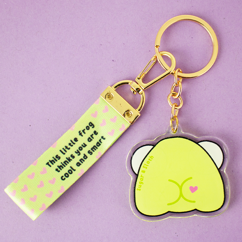 PitPat the Lucky Frog - Charm & Fabric Keyring