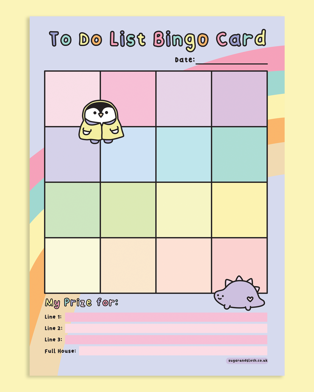 Digital Download: To Do List Bingo Card