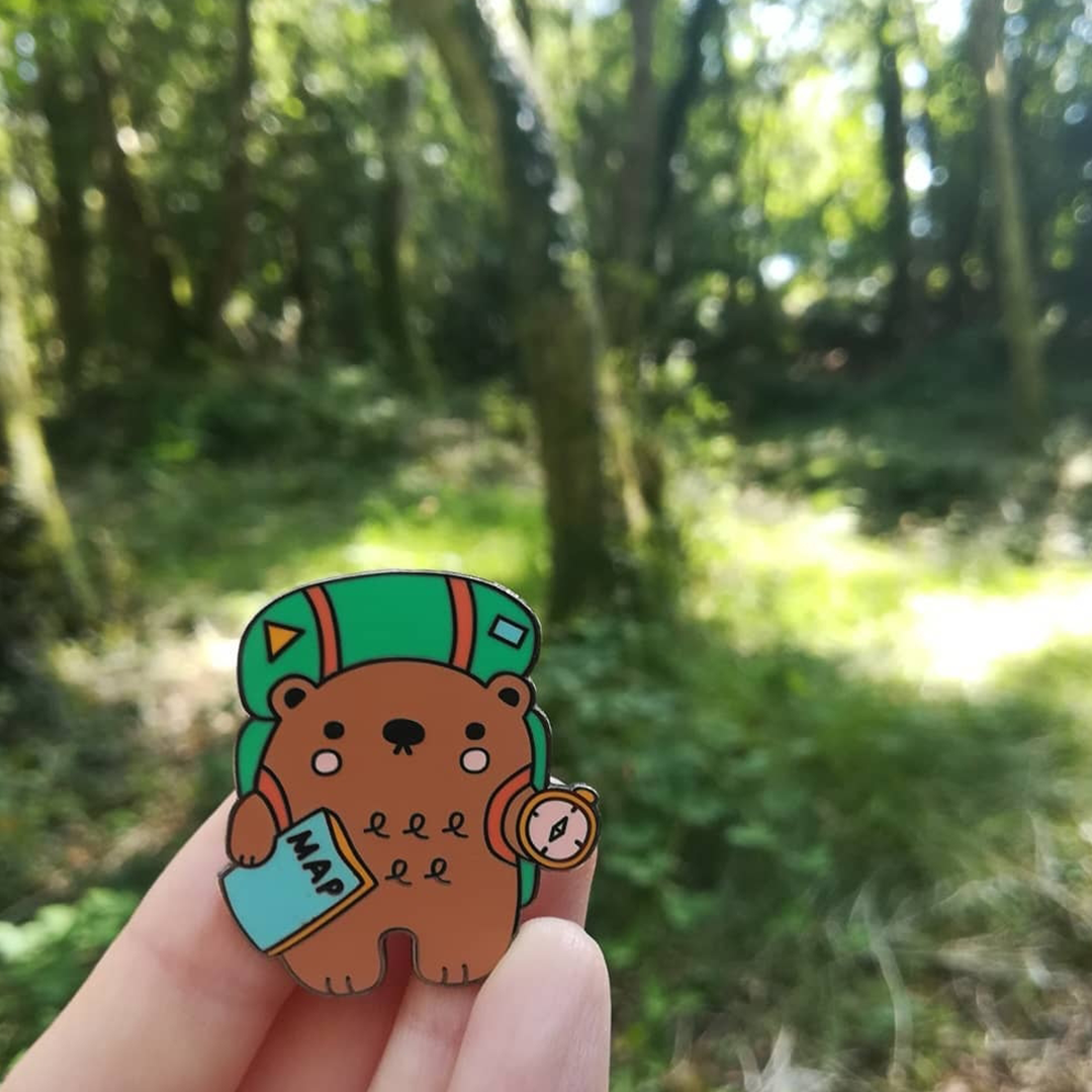 ** Club Member Free Gift! ** Christopher The Adventure Bear Enamel Pin