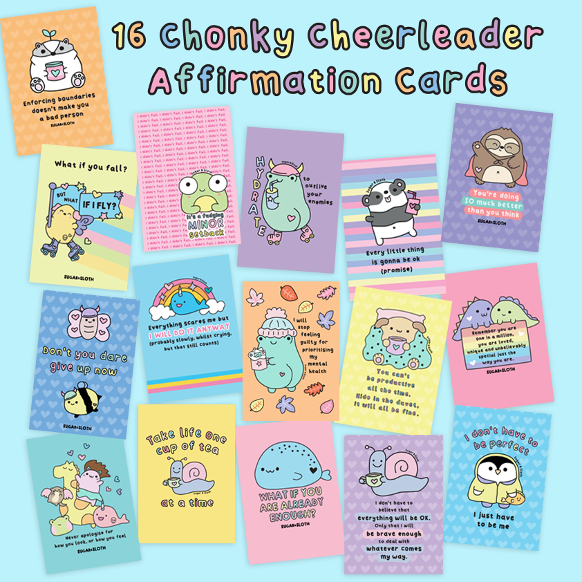 Set Of 16 Chonky Cheerleader Affirmation Cards