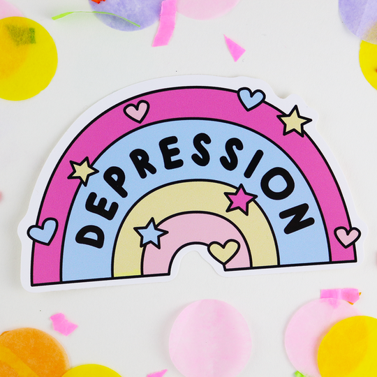 ** Club Member Free Gift! ** Depression Rainbow Vinyl Sticker