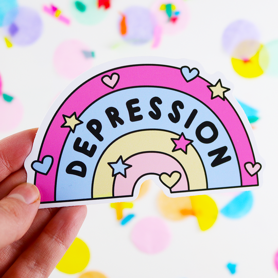 ** Club Member Free Gift! ** Depression Rainbow Vinyl Sticker