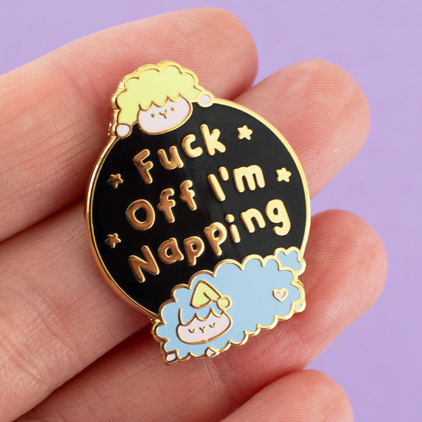 Fuck Off, I'm Napping, Sleepy Sheep Enamel Pin