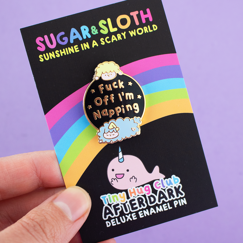 Fuck Off, I'm Napping, Sleepy Sheep Enamel Pin