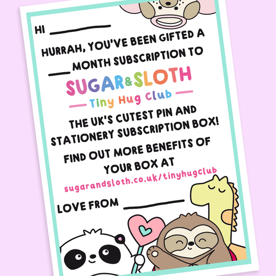 12 Month Tiny Hug Club Gift Subscription - Starts with our January Box!