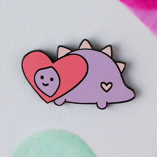 I Hate Everyone But You Arnold The Dinosaur Enamel Pin Valentine's Day Card