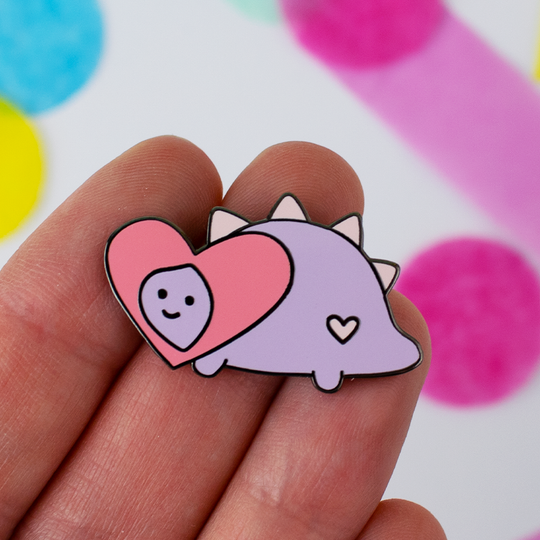 I Hate Everyone But You Arnold The Dinosaur Enamel Pin Valentine's Day Card