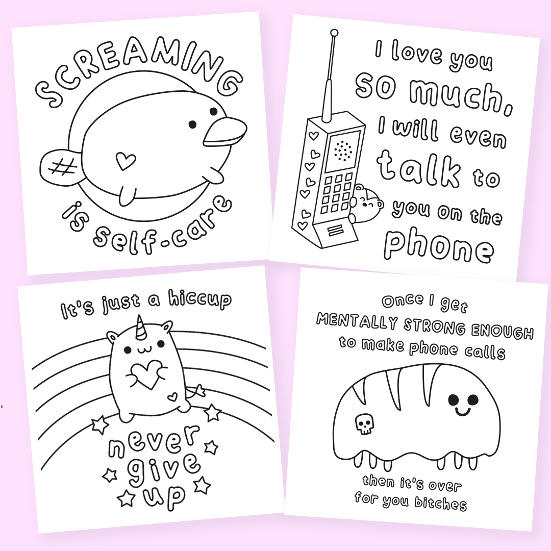 Screaming is Self-Care Colouring Book Bundle - Get both the physical AND digital copy!