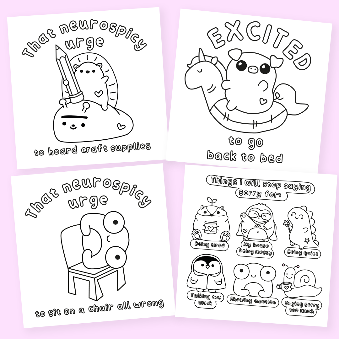 Neurospicy Colouring Book Bundle - Get both the physical AND digital copy!