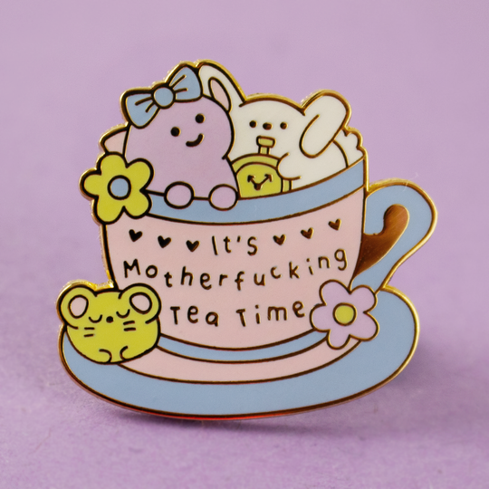 It's Motherfucking Tea Time Arnold In Wonderland Enamel Pin