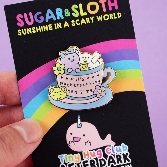 It's Motherfucking Tea Time Arnold In Wonderland Enamel Pin