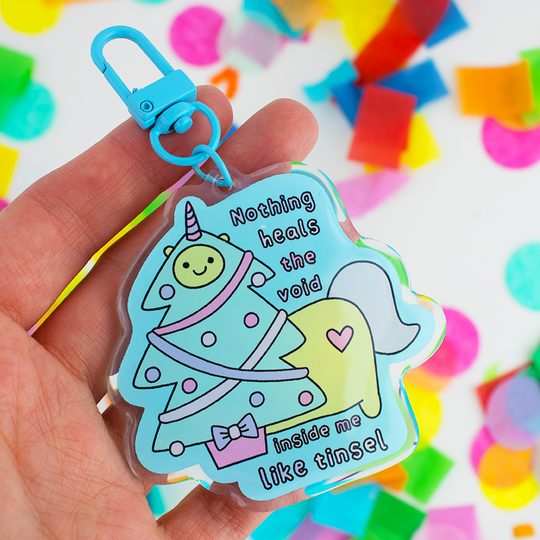 Nothing Heals the Void Like Tinsel Steve the Llamacorn Keyring