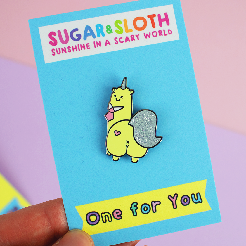 One For You One For Me Send Nudes Set Of Two Enamel Pins – Sugar And