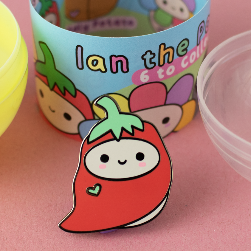 Set of all 6 - Ian the Potato Gachapon Pins