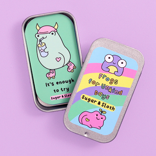 Frogs For Unkind Days - 15 Supportive & Motivational Affirmation Cards in Mini Travel Tin