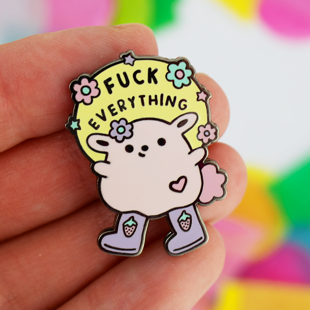 fuck everything rabbit pin 1